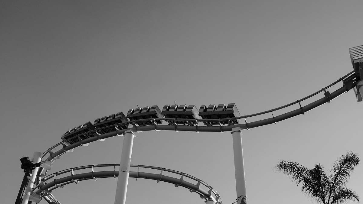 santa monica people riding roller skates grayscale photography grey